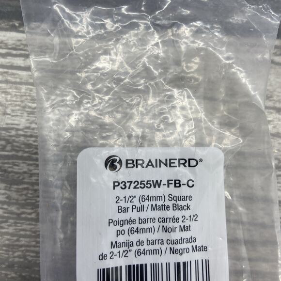 Brainerd 2-1/2” (64mm) Square Bar Pull/matte Black Lot Of 3 {119} - Picture 7 of 9